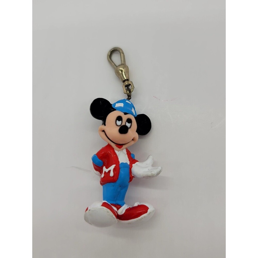Vintage 1990 Disney Mickey Mouse “Be Boppin” Zipper Figure Pull Avon Used